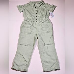 Cat & Jack Girl's Short Sleeve Jumpsuit Utility Boilersuit Sage Size M, L, & XL